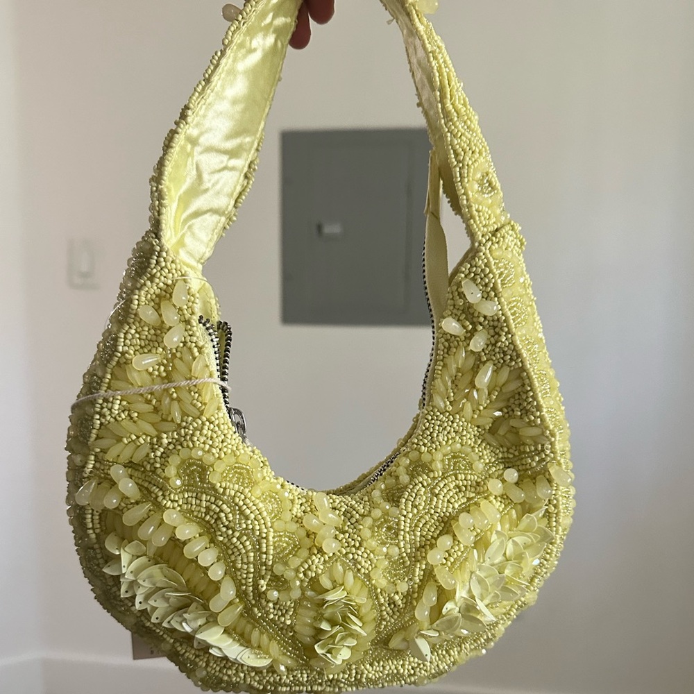 Viral Beaded Bag, Yellow - Picture 1 of 9